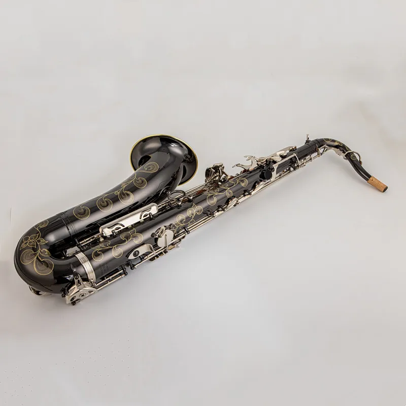 Nouveaux Instruments de Musique T-WO37 Saxophone Ténor Bb Tone Noir Nickel Argent Clé Sax Avec Étui Embouchure Gants