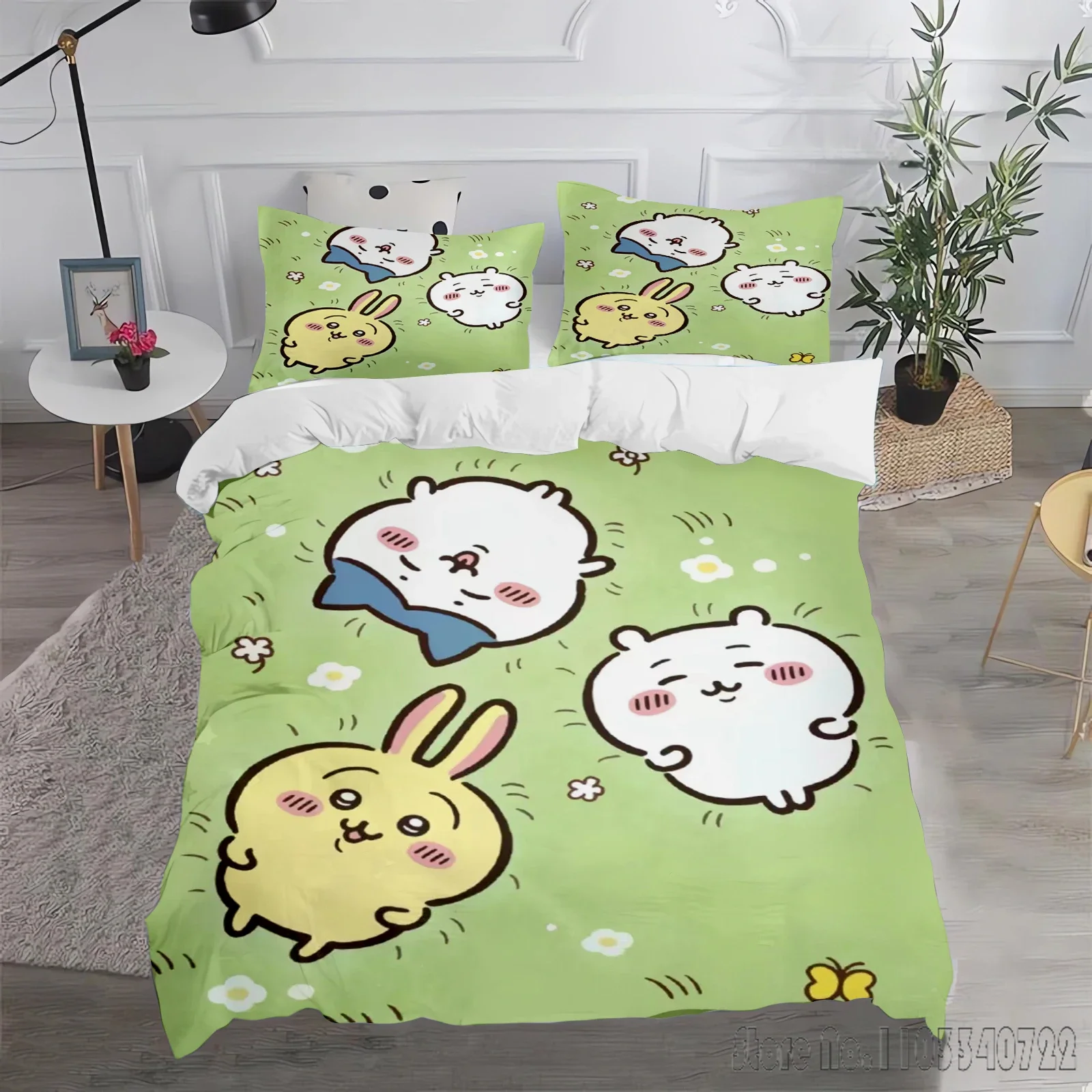 MINISO CHIIKAWA-Quilt Love Child Duvet Cover Set HD Comforter Cover Bedclothes for Kids Bedding Sets Bedroom Decor