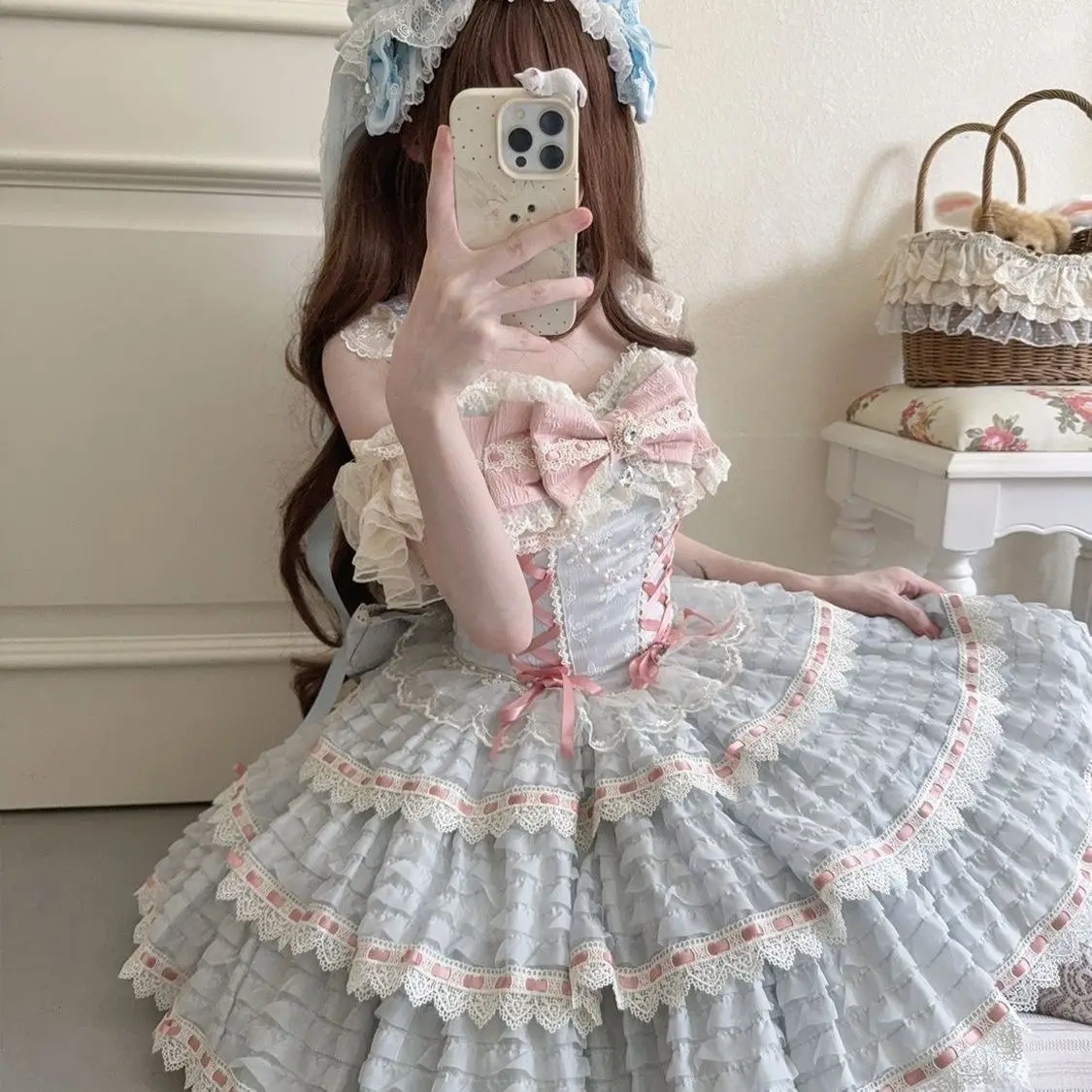 MAGOGO Lolita dress for daily ballet, JSK bandeau dress for birthday celebration