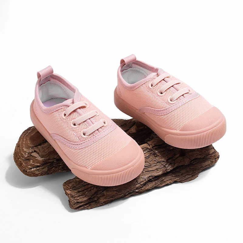 Spring Autumn Hot Selling Stylish Color Block Soft Sole Kids Mesh Shoes Casual Comfortable Durable Unisex Toe Loop Athletic