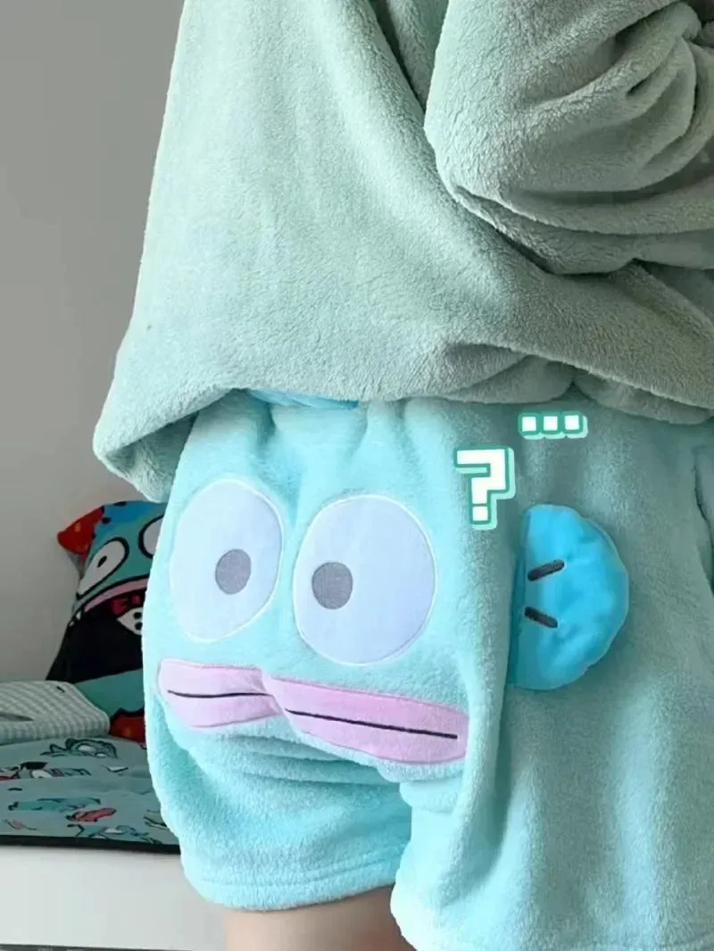 جديد Kawaii مضحك Hangyodon منامة الكرتون أنيمي التطريز اكسسوارات الطالبات الإبداعية فضفاض السراويل الملابس #3