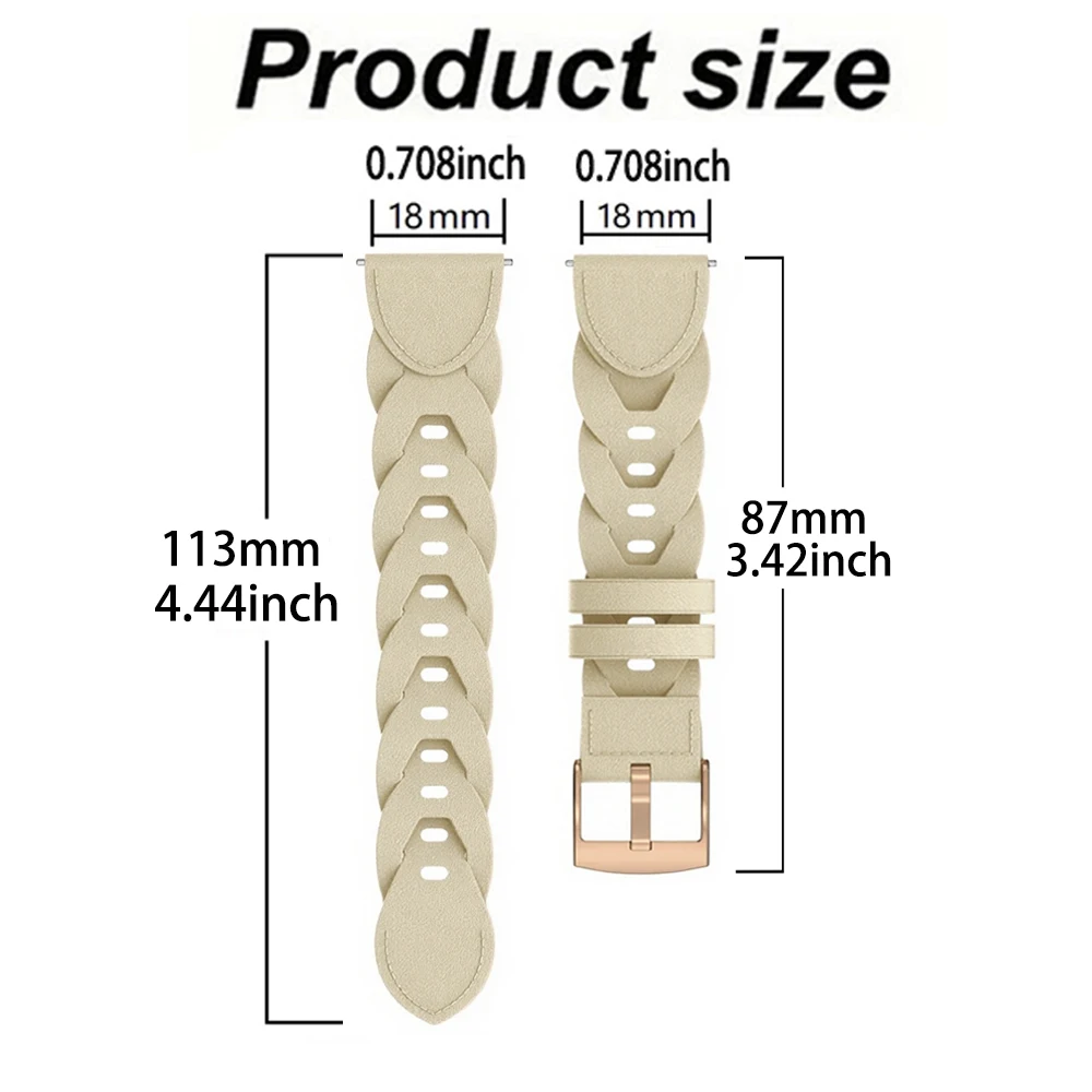 18 مللي متر حزام ساعة اليد لهواوي 5 /GT5 برو 42 مللي متر/GT5 GT4 41 مللي متر الجلود الاصطناعية ل Garmin Venu 3s 2s Vivoactive 4s النساء معصمه