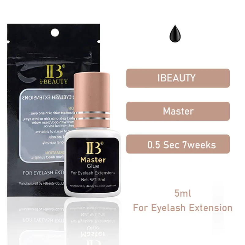 10 Bottles IB Master Glue 0.5s Korea Original Professional IBeauty False Lash Glue for Eyelash Extension 5ml Supplies 7 Weeks
