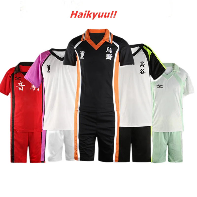 Haikyuu!! Volleyball Youth Cosplay Costume Karasuno High School Volleyball Club Men Football Jersey Team School Baseball Uniform