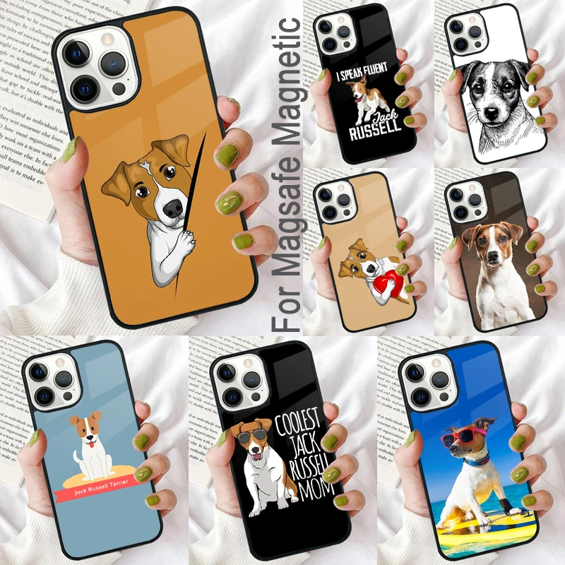 Jack Russell Terrier Dog Magnetic Soft Phone Case for iPhone 16 Promax 15 Pro 13 14 Plus 11 12 Mini MagSafe Coque