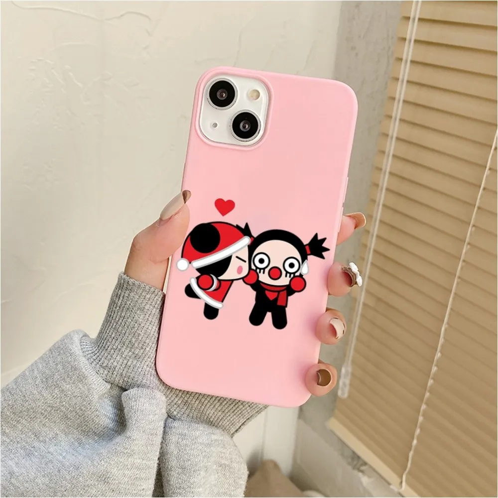 Chinese Doll Pucca And Garu Phone Case For Iphone 11 13 14 Pro Max X Xr Xs Max Se2020 12mini Pink Cover Case