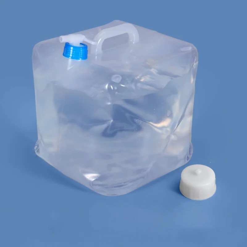 

Складной контейнер для воды большой емкости с краном и герметичной крышкой, мягкий складной контейнер для воды для использования на улице, 20 л, 290x290x335 мм