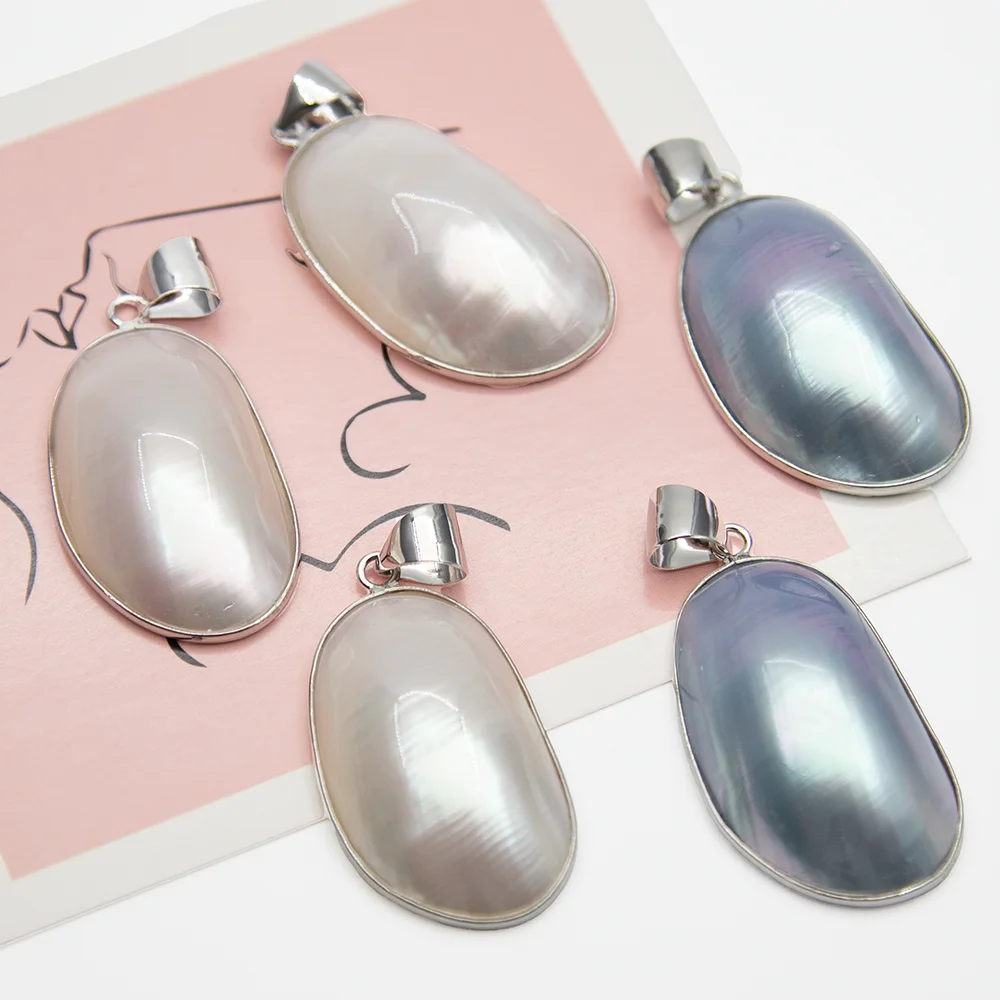 1 ud. Colgante de perlas Mapei con forma de moda, 25x44mm, más vendido, con incrustaciones, colgantes de cuentas semicirculares Mantou, accesorios populares.