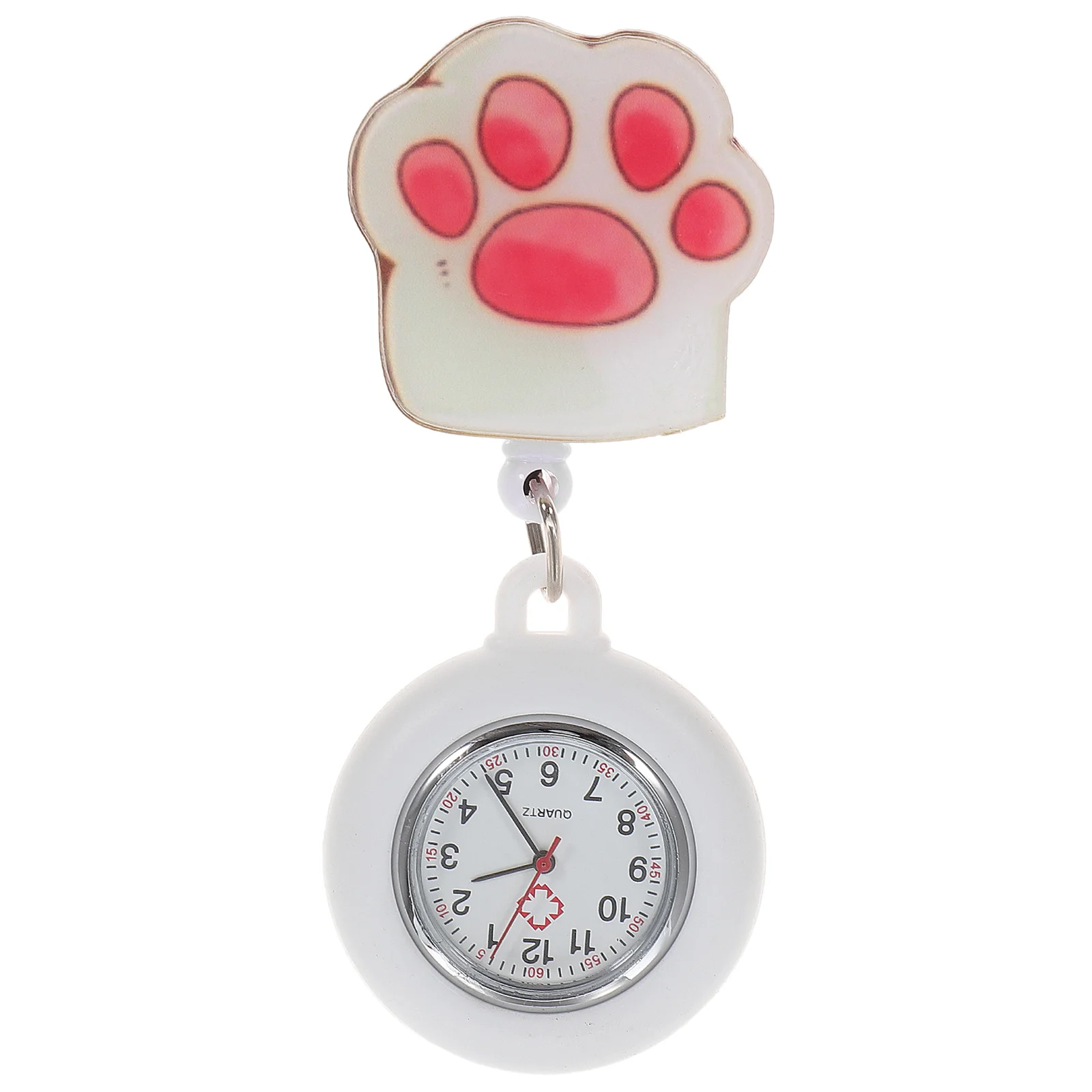 ساعة جيب معلقة بمشبك كبير من السيليكون للممرضات والأطباء والموظفين الطبيين المحمولة بحركة كوارتز للممرضات