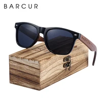 BARCUR gafas de sol de madera de nogal negro para hombre gafas de sol cuadradas polarizadas de alta calidad para hombre UV400 accesorio para gafas caja Original