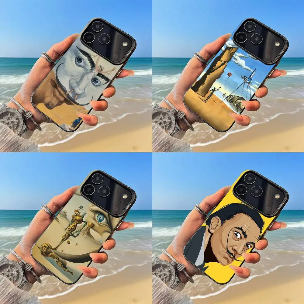 

Etui Salvador Dali Painting Phone Case Black and silver case for iPhone 17,16, 15, 14, 13, 12, Pro, Max, Plus, E, SE4, Air, Mini