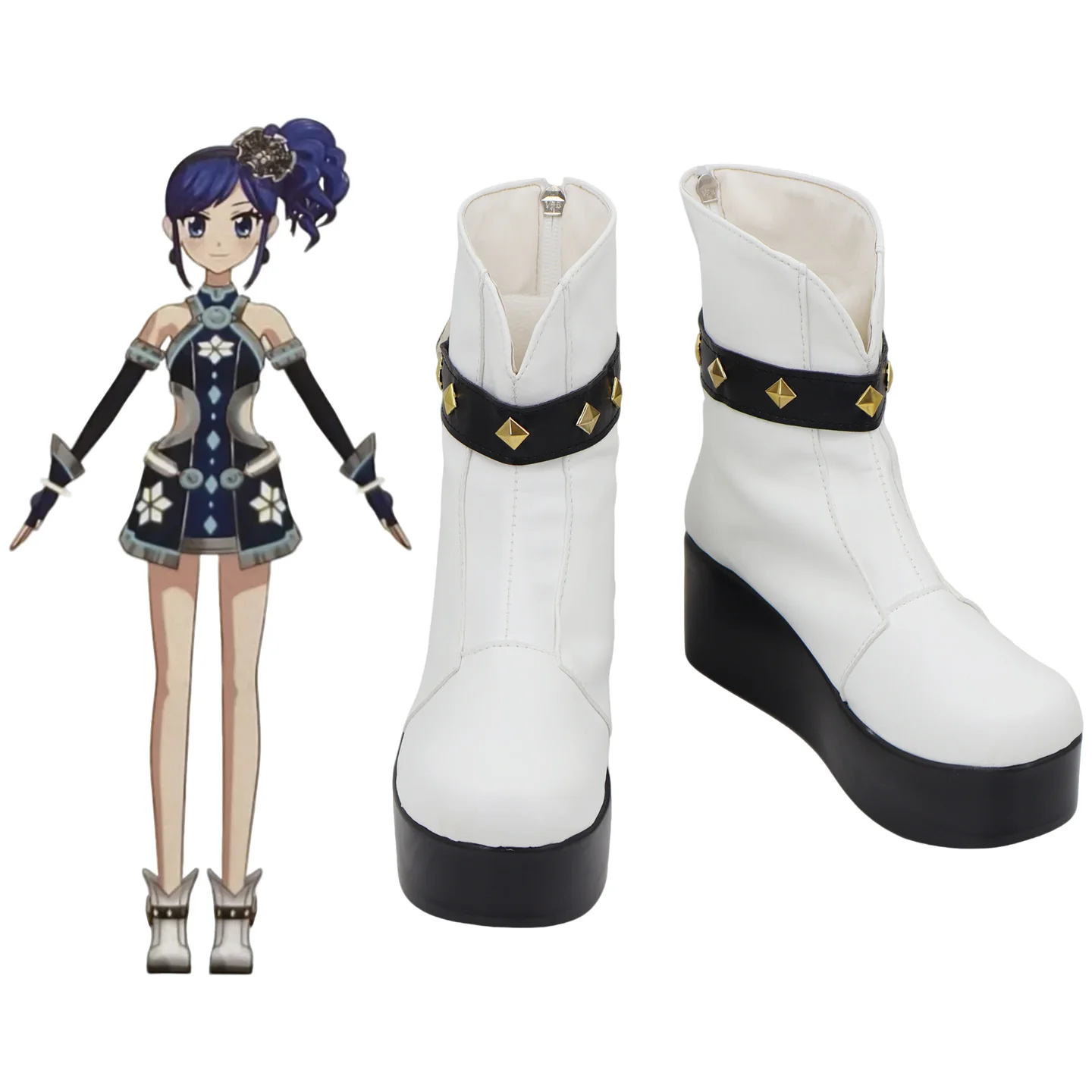 Akatsu kiriya aoi cosplay sapatos botas femininas meninas halloween carnaval festa botas de couro do plutônio feito sob encomenda