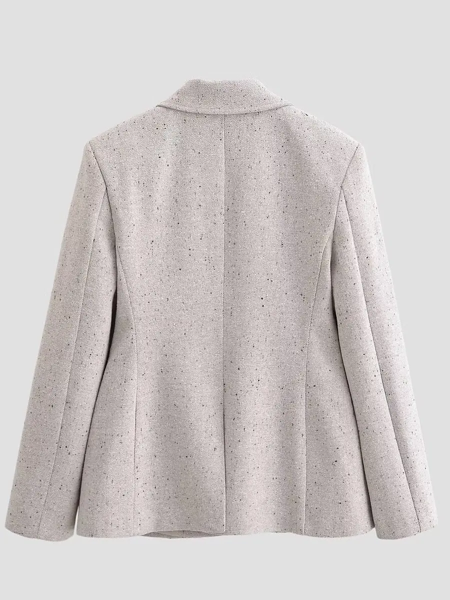 Women's Slim Fit Texture Dot Suit Jacket Commute Professional Clothing Spring Autumn Season Fashionable Business Women's Coat