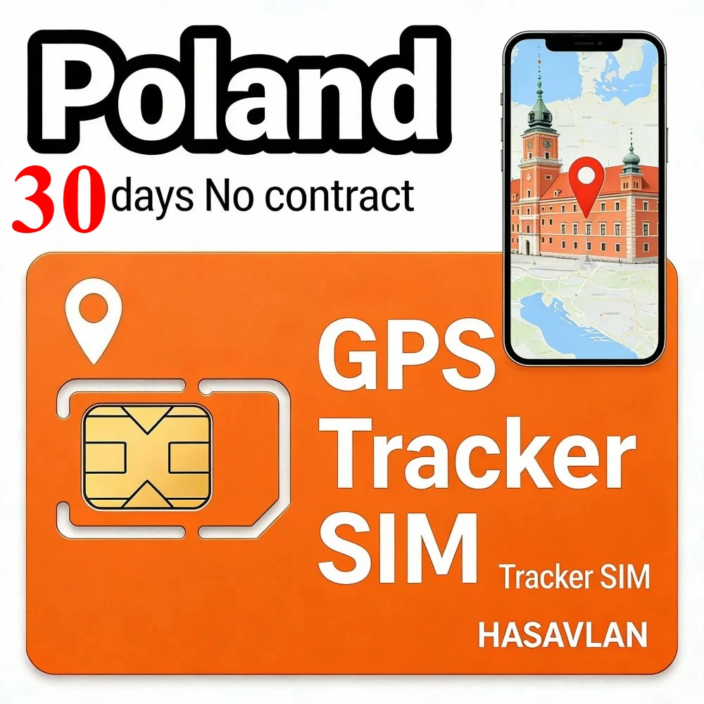 Tracker SIM Card, No Contract, 30MB/30 Days, Standard/Micro/Nano GSM GPRS LTE Cat4 M2M for C09 S20, ZOVAGOLO POLAND