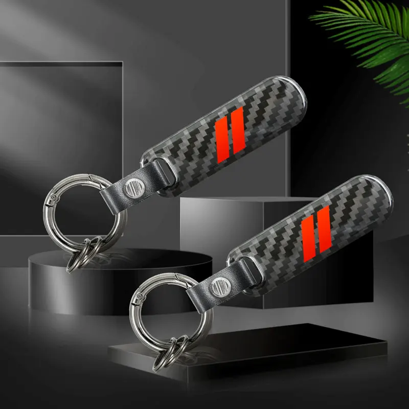 Car Accessories Zinc Alloy Carbon Fiber Keychain Keyring Holder For Charger Challenger Ram SRT Journey Caliber Caravan Durango