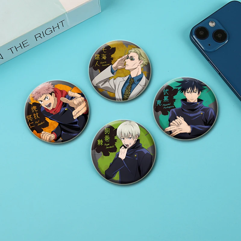 Satoru Gojo,Itadori Yuji.Kugisaki Nobara,Fushiguro Megumi Badge Anime Cartoon Brooches Cute Enamel Pins for Backpack Clothes Hat