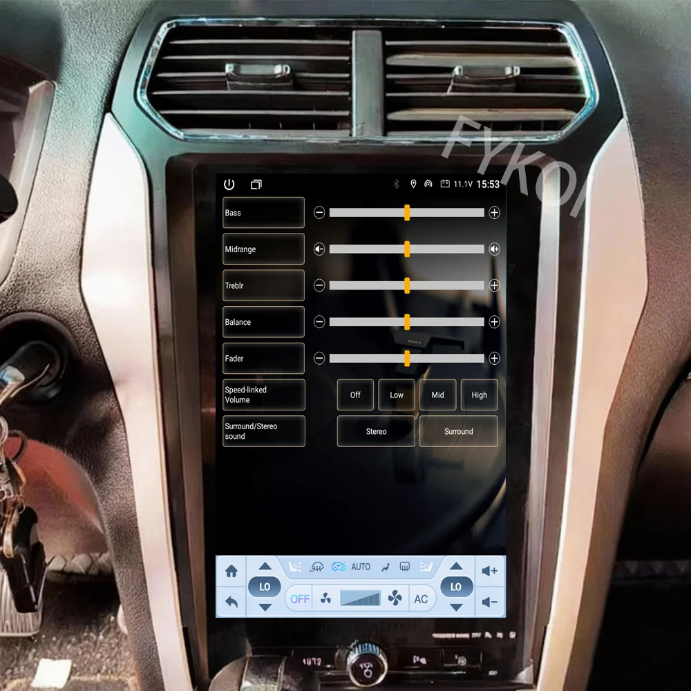 شاشة Carplay لاسلكية 12.1 بوصة تعمل بنظام أندرويد 15 لسيارة فورد إكسبلورر 2013-2019، راديو السيارة، وحدة رأس الفيديو متعددة الوسائط، بلوتوث 4G، واي فاي، DSP #5