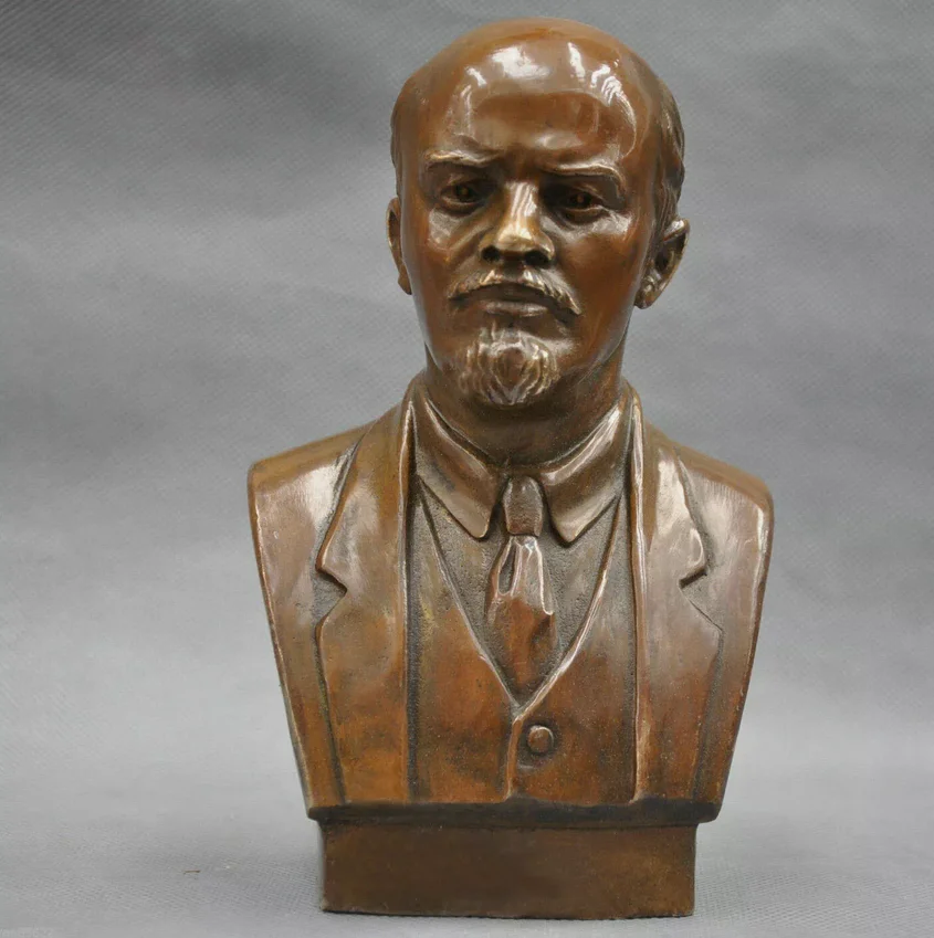 7'' Soviet Leader Vladimir Ilyich Ulyanov Lenin Bust Bronze Statues