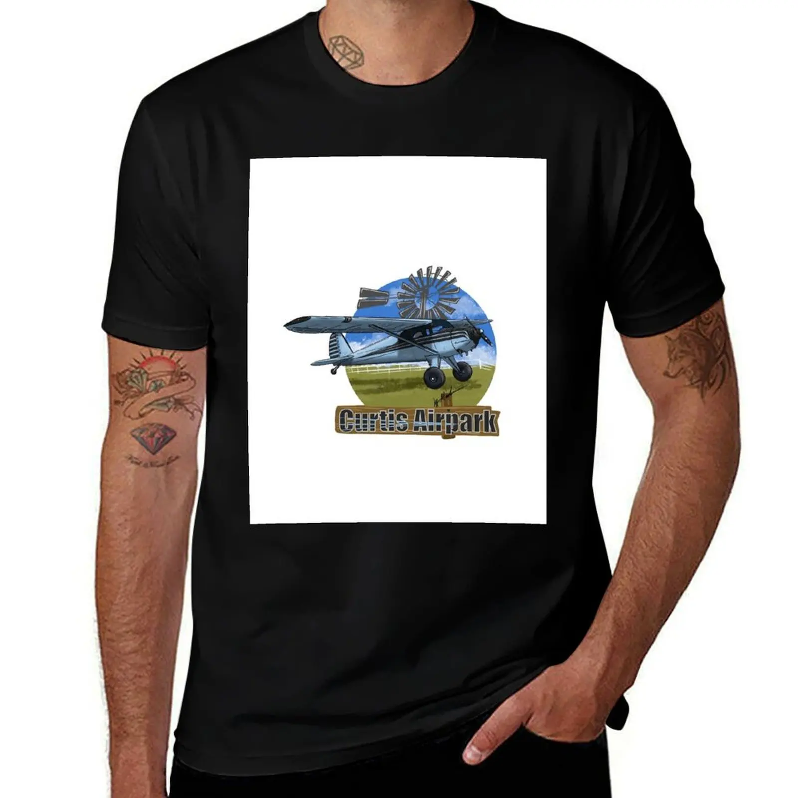 Curtis Airpark Luscombe Scooter T-Shirt Minimalist Graphic Tee Shirt T-Shirt