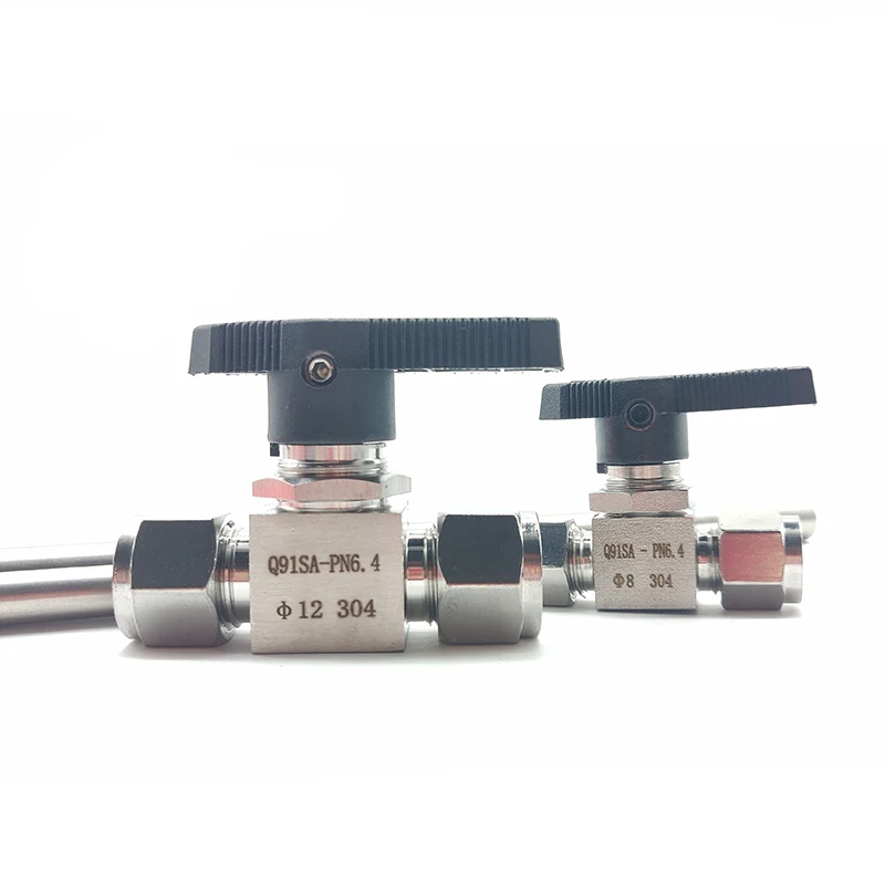 304 316L Stainless Steel Double Ferrule Ball Valve 6mm 8mm 10mm 1/8