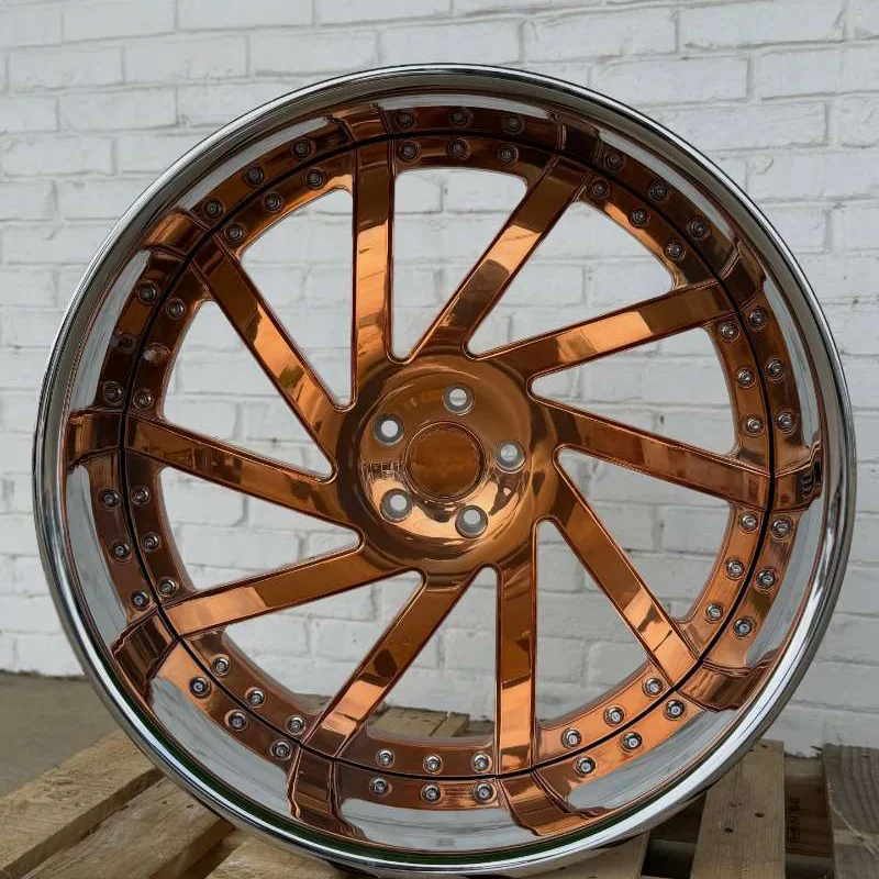 LZT-1187 Custom 2-Piece Forged Rims Deep Dish Chrome Rose Gold 5x127 5x120 24 26 28-Inch Wheel for Camaro Impala Chevy Caprice
