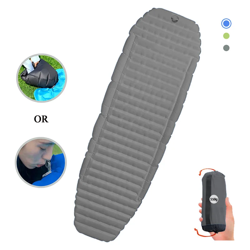 

Adult lightweight folding camping bed with mattress inflatable air cushion ultra-light camping bed