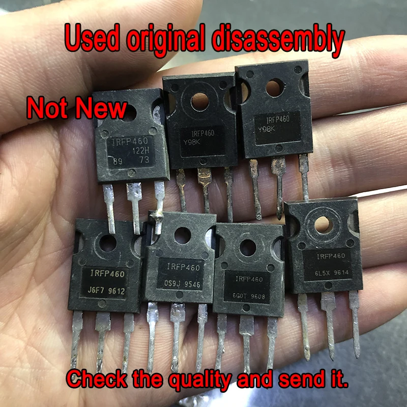 Used 5pcs IRFP460 IRFP450 IRFP460A IRFP460N IRFP460Z IRFP460LC IRFP450A IRFP450LC IRFP450Z 20A 500V TO-3P Original disassembly