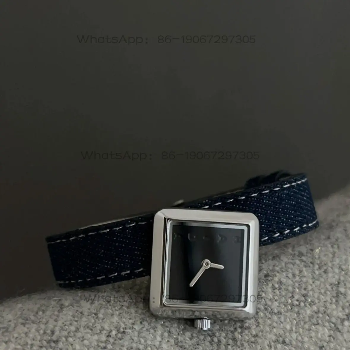 Eight niche design unique personality denim cool black ins style fashion temperament quartz watch