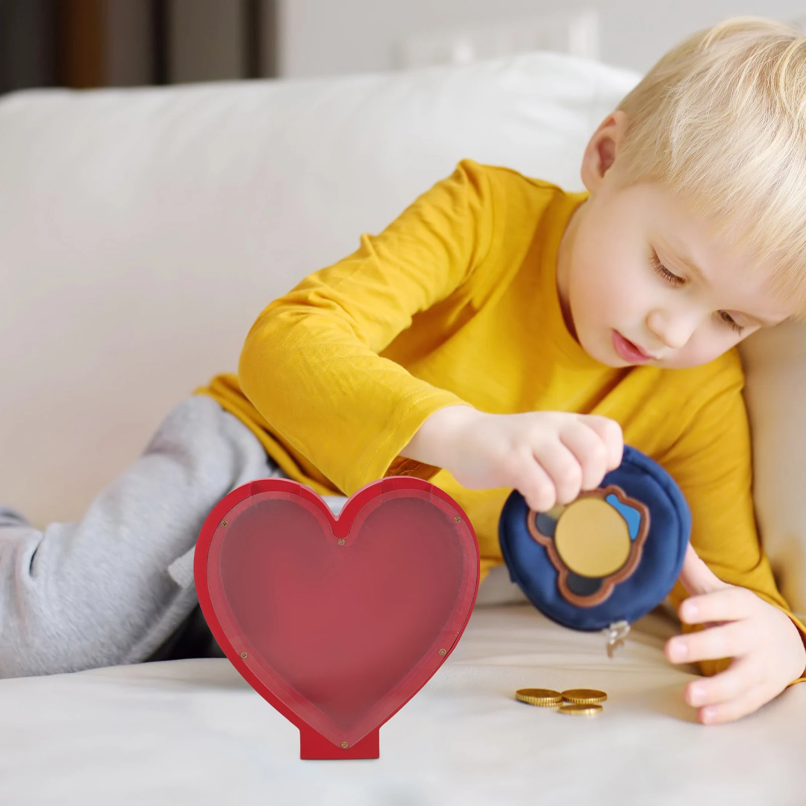 

Heart Shaped Bank Money Bank For Kids Red Plastic Kids Birthday Gift Savings Box Money Holder Coin Storage Solution