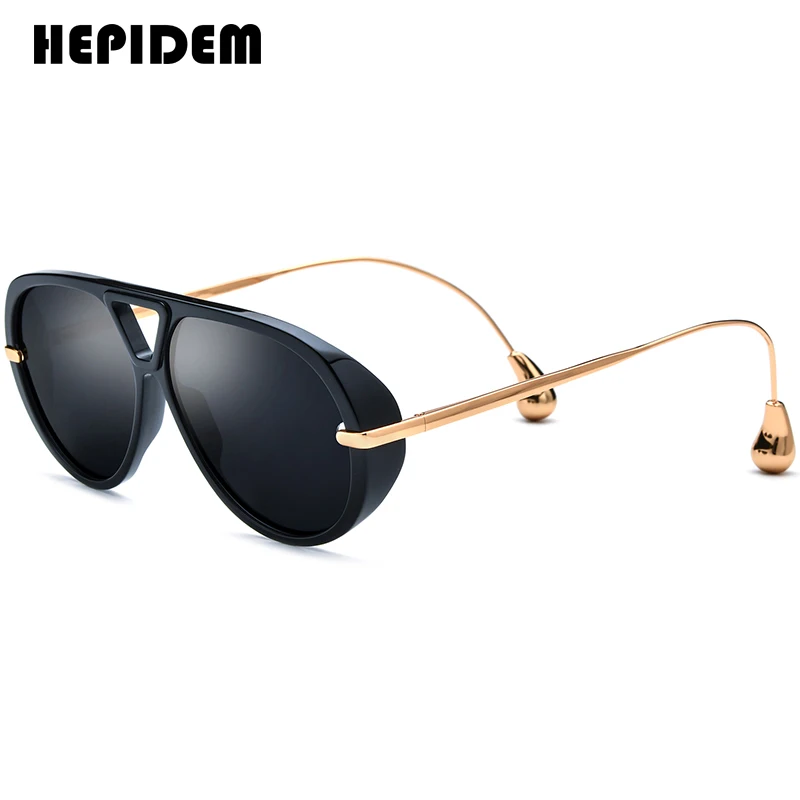 

HEPIDEM Acetate Metal Polarized Sunglasses for Women Famous Brand Designer Glasses Pilot Big Size Sun Glasses for Men BV 1273
