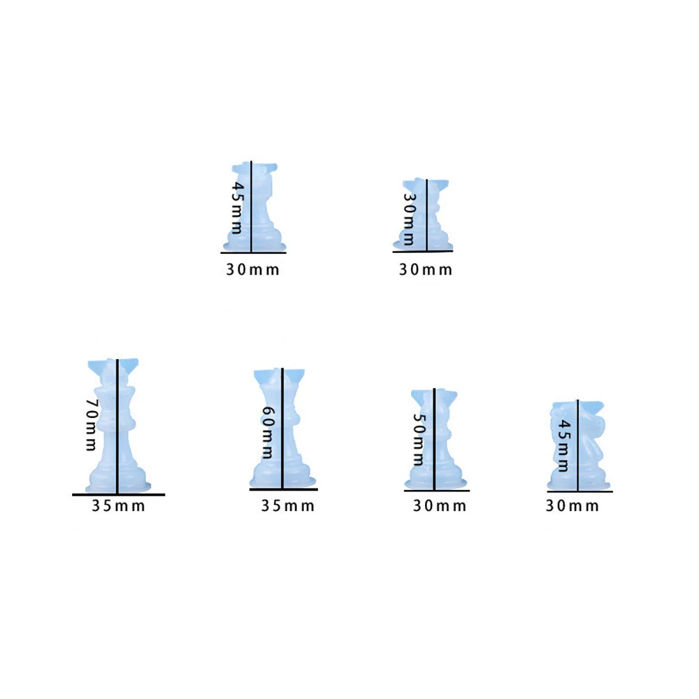 3D międzynarodowe szachy kawałek przezroczysta żywica epoksydowa silikonowe formy do odlewania rękodzieła rodzina dekoracje do domu na imprezę