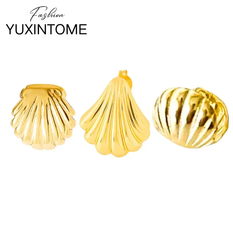 

925 Sterling Silver Needle Vintage Texture Shell Stud Earrings For Women Simple Pearl Shell Pendant Earrings Party Fine Jewelry