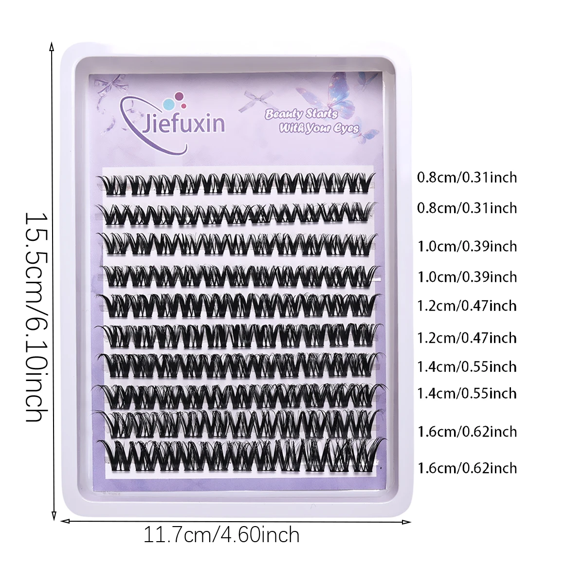 Wimperncluster-Erweiterungen, natürliches Aussehen, Wimpern, D-Locken, flauschige Cluster-Wimpern, DIY-Wimpern – Detail 4
