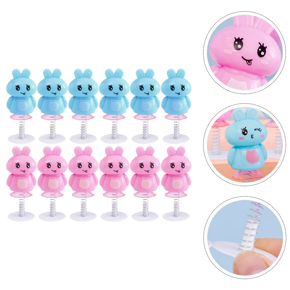

12Pcs Rabbit Spring Playthings Kids Hare Bounce Creative Educational Children Gifts Funny Parent-Child Interactive Spring