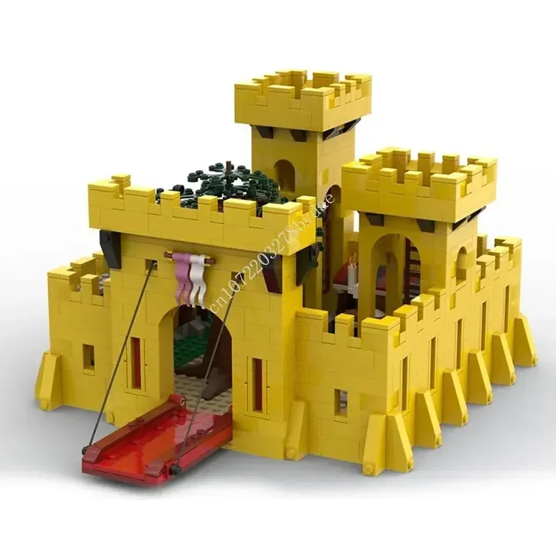 

1178PCS Moc Building Blocks Fortress Model Yellow Castle Technical Bricks DIY Assembly Construction Toys For Childr Holiday Gift