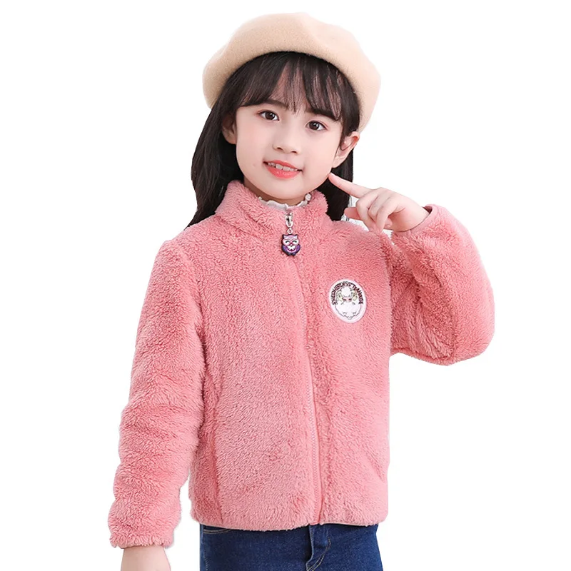 3-12 Years Plush Girls Jacket Autumn Winter Warm Boys Coat Hooded Zipper Fashion Outerwear Christmas Birthday Gift Kids Clothes