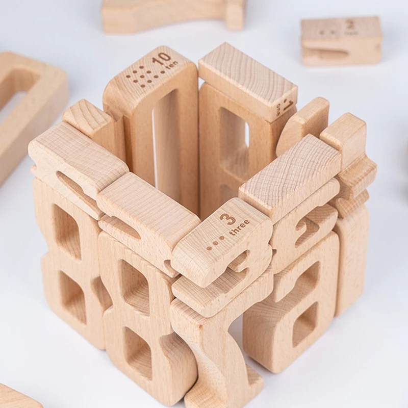 Número-bloques brinquedo de aprendizagem inteligente educação precoce número-bloqueios de madeira brinquedos grande caixa de madeira conjunto para preschoo menino