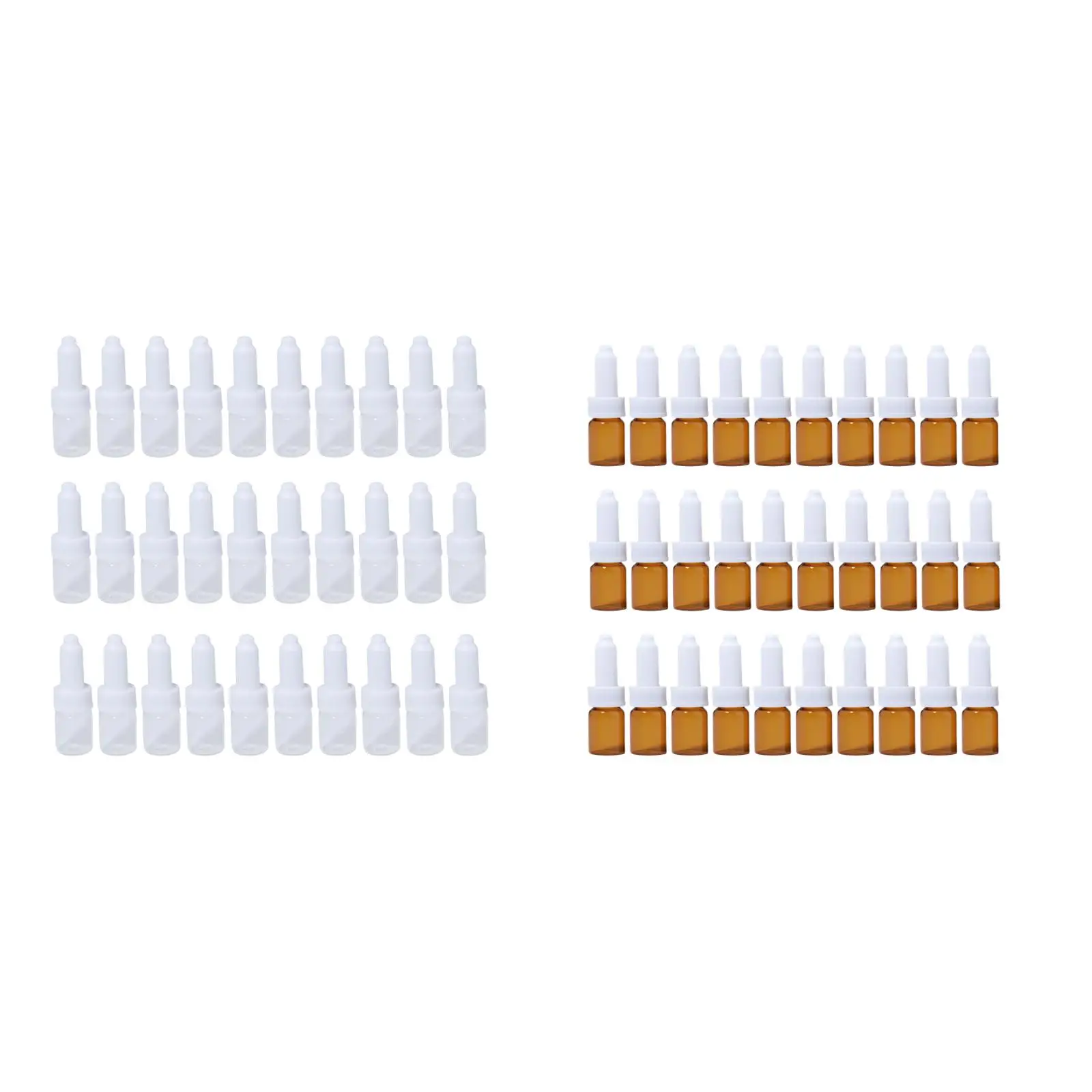 30Pcs Empty Bottle Vials Storage Glass Bottles with White Cap Sample Vials Cosmetic Bottle