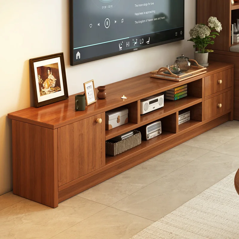 

Тумба под телевизор для гостиной, для дома, съемной квартиры, малогабаритной квартиры, новинка 2025 года, напольная, со встроенным хранением и системой хранения вещей.