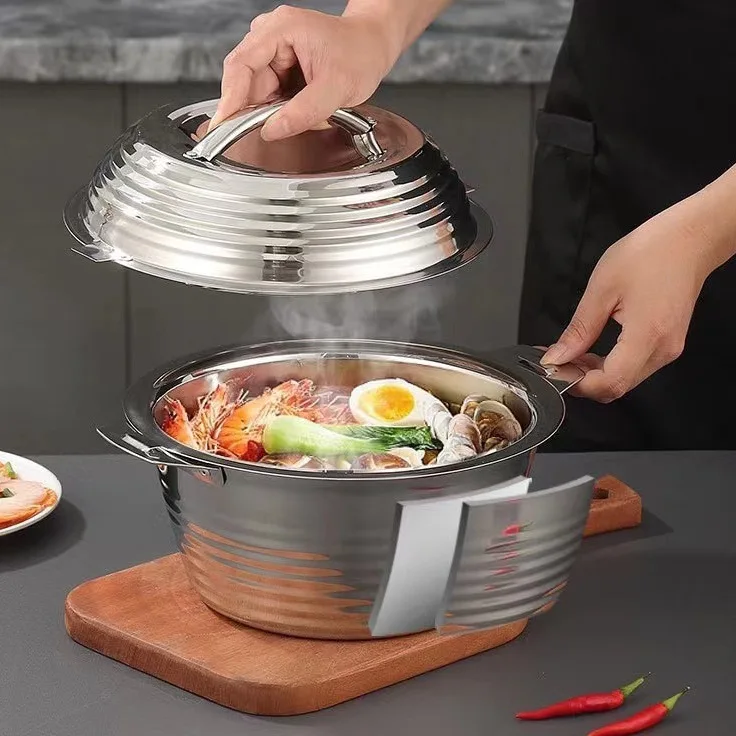 Pot isolasi serba baja Pot busa berlapis ganda berulir Pot isolasi dingin dan segar yang diperdalam