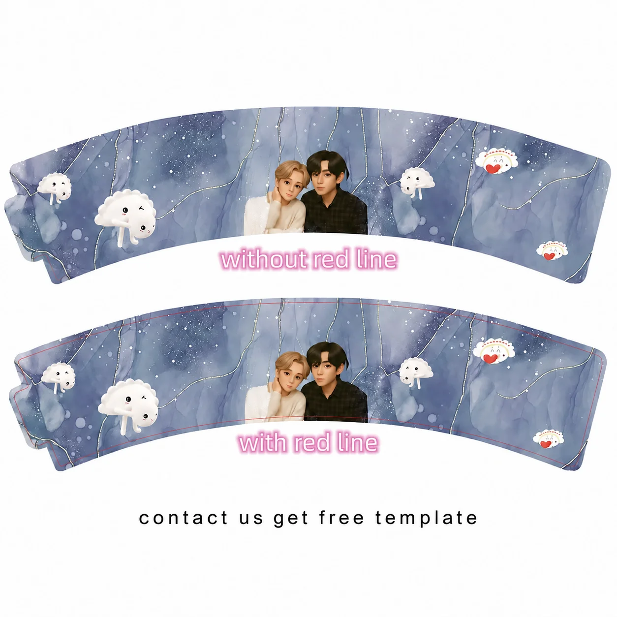 Hot Sale Customized Paper Cupsleeve Cover Logo Kpop Idol Birthday Gifts Concert Events