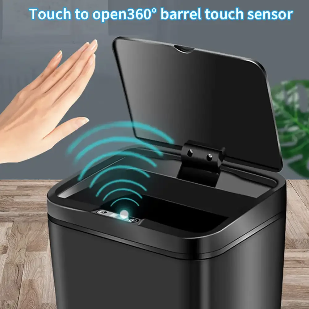 Imagem -06 - Sensor de Movimento Ativado Lata de Lixo com Tampa Banheiro Touchless Lixo Automático Cozinha para Escritório Sala Estar Quarto 12l