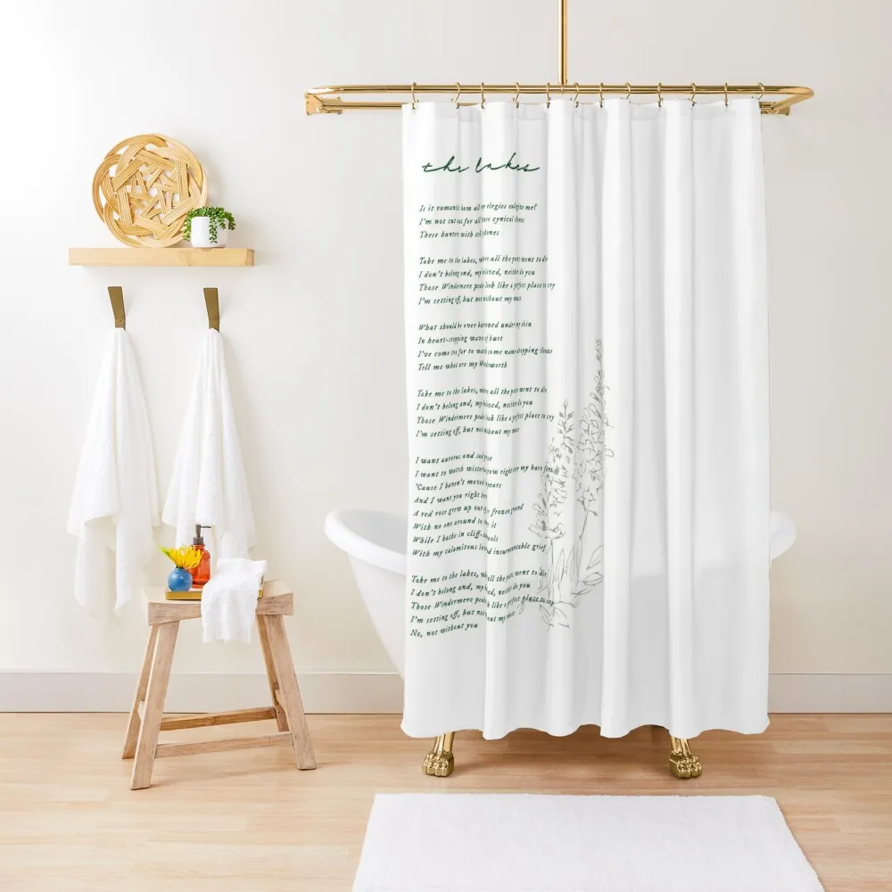 

Лиричная занавеска для душа, набор для душа для ванной комнаты, декор для ванной комнаты, водонепроницаемая занавеска для душа с защитой от плесени