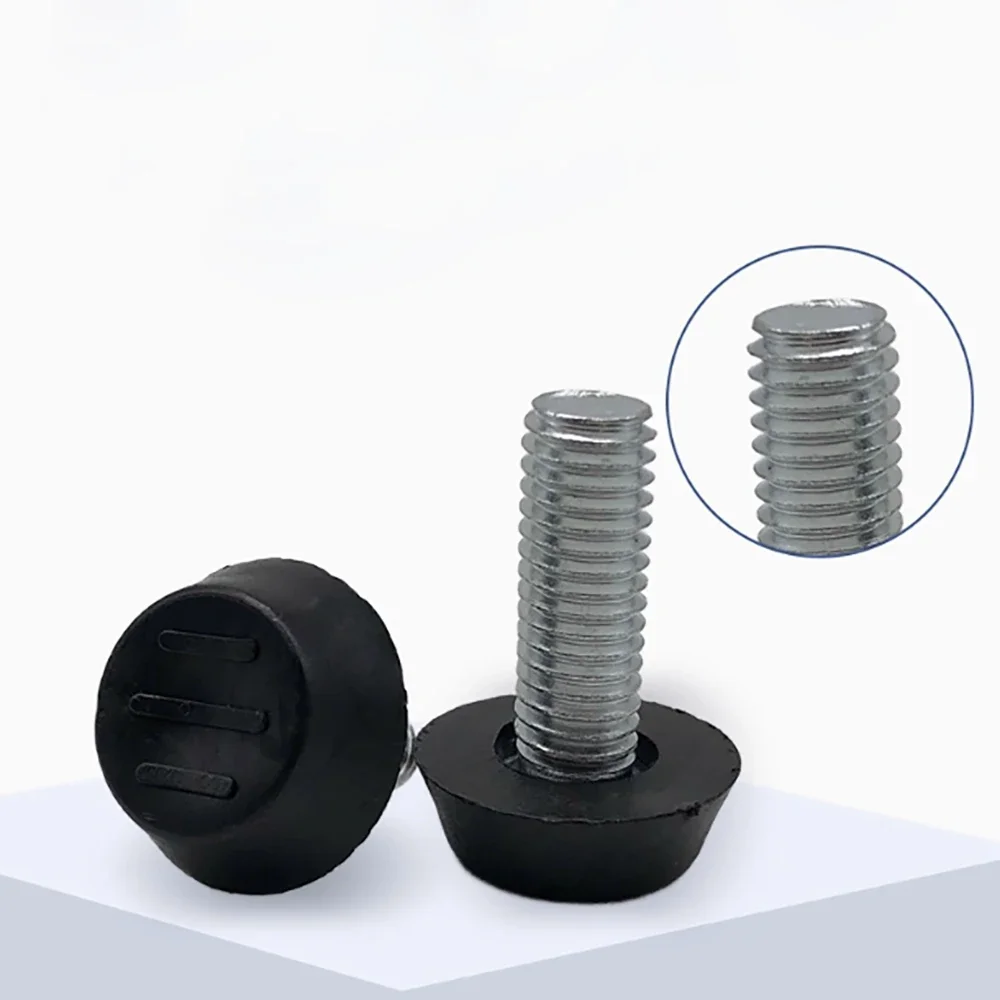 2 szt. Gumowe regulowane podkładki pod nogi ze śrubą M6 M8 do stołu krzesła, czarne poziomujące nóżki, podkładki pod nogi meblowe, antywibracyjne podkładki ochronne pod śruby