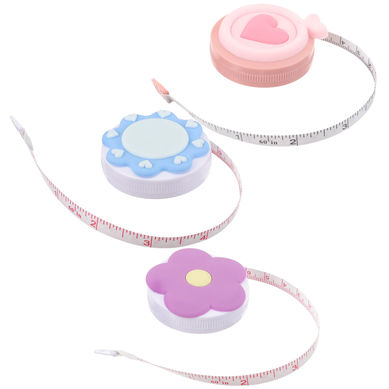 

Macaron Tape Measure Mini Retractable Sewing Body Measurements DIY Tools Portable Soft Ruler Flower Strawberry