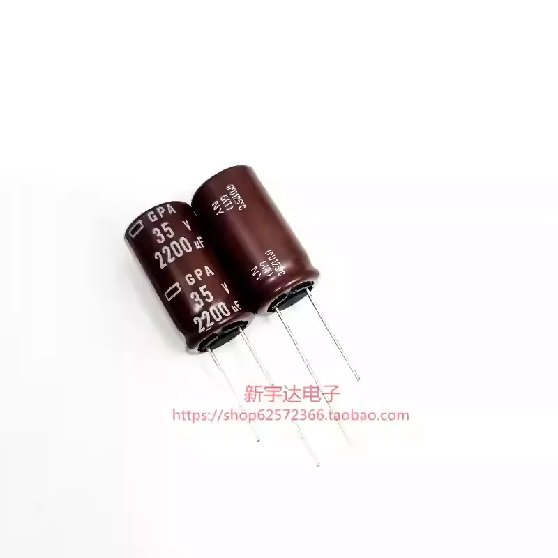

10-100 шт. 35В 2200мкФ 16x30 Черный алмазный электролитический конденсатор GPA, высокотемпературный, до 125 градусов, 2200мкФ 35В