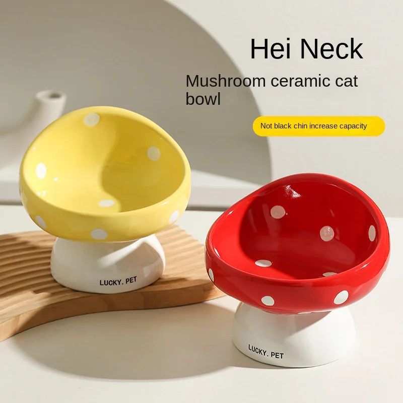 

Ceramic Slanted Mouth Protects Neck Drinking Food Pet Supplies Dog Bowl