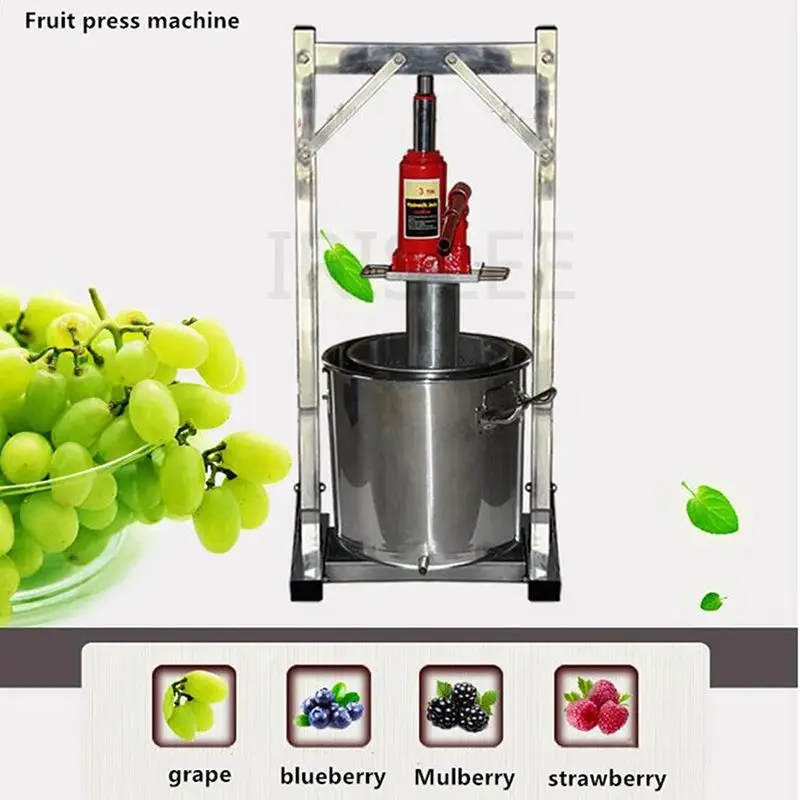 12L 22L 36L Grape Fruit Juice Cold Press Juicing Machine Stainless Steel Manual Hydraulic Grape Pulp Juicer Machine
