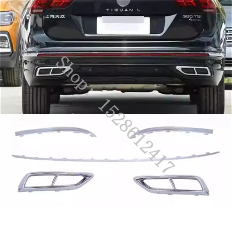 Für Volkswagen Tiguan 2 R-Line 2022~2024 Chrom Auspuff-Diffusor Edelstahl ABS VW Exterieur Auto Zubehörteile