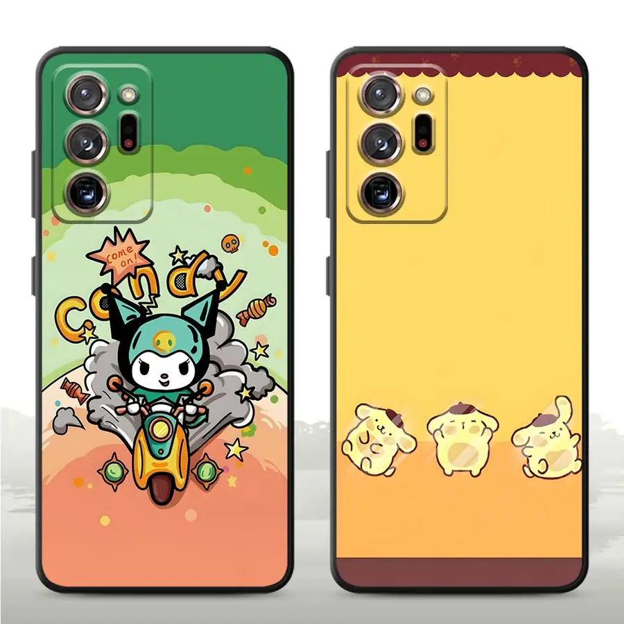 サンリオ キュート クロミ アート ブラック ソフトフォンカバーケース サムスン ギャラクシー ノート S10 10 Plus S9 8 20 Ultra 9 S8用